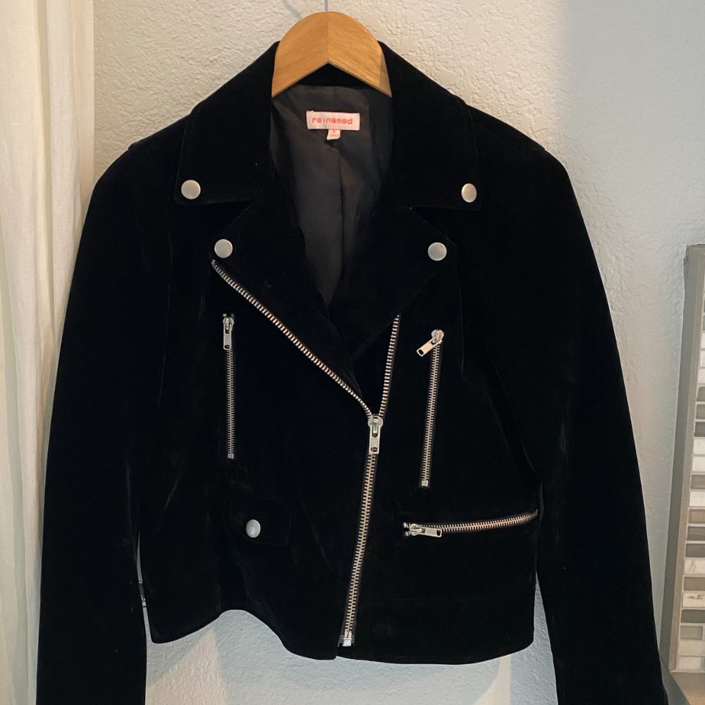 Lulu's Black Suede Moto Jacket, Small